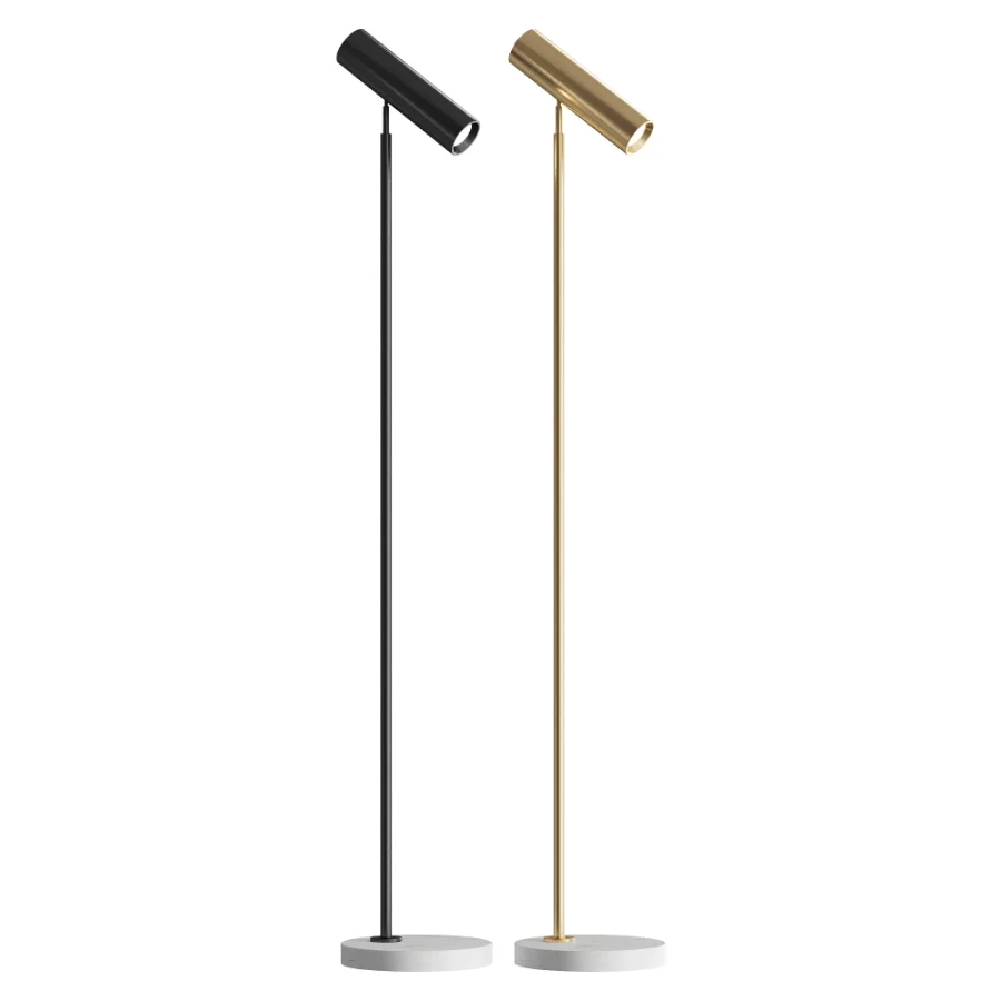 Thames Brass And White Floor Lamp Image 1