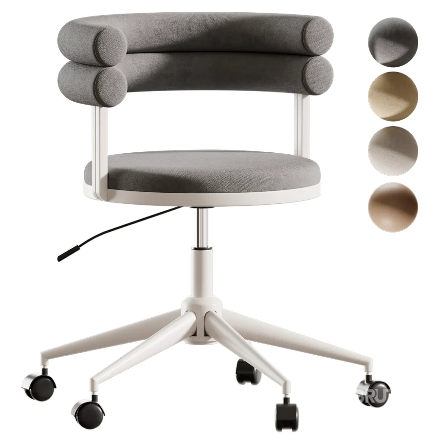 Ponty light gray office chair Image 2