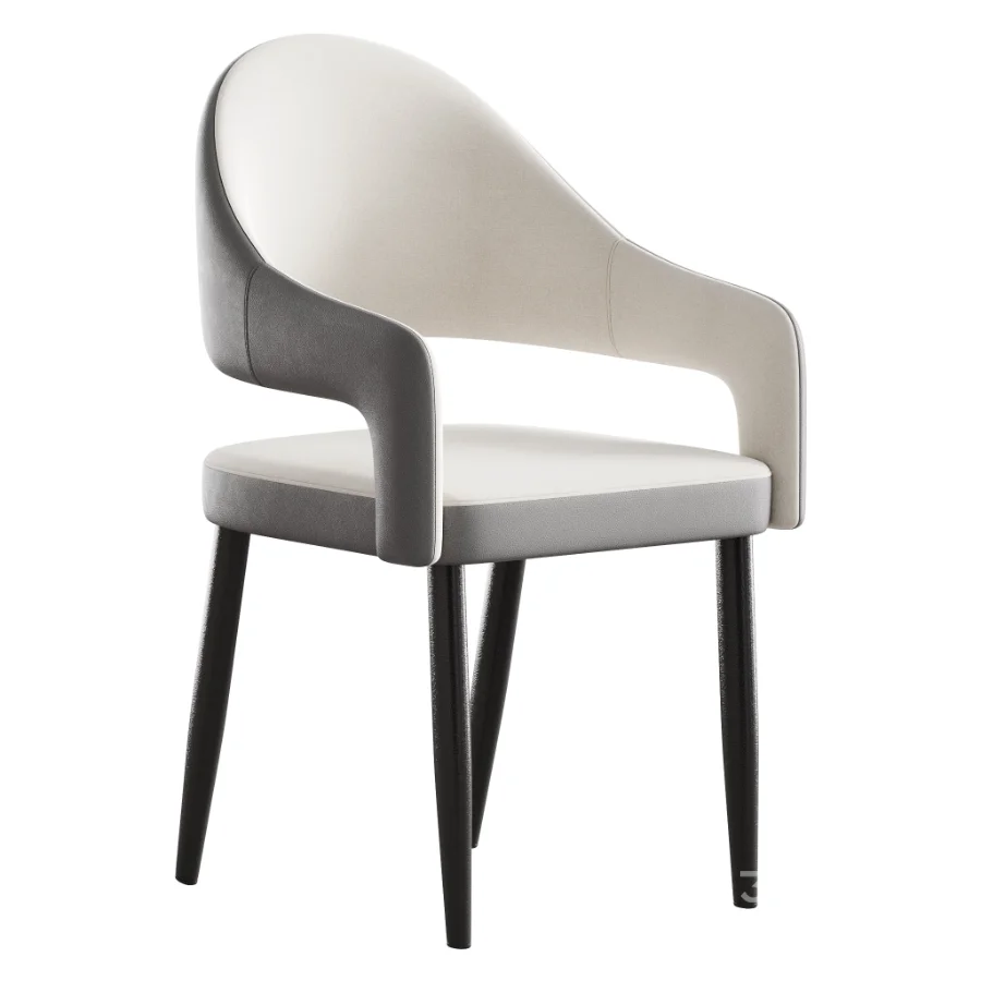 Nordic Style Metal Chair Open Back Dining Arm Chair Image 3