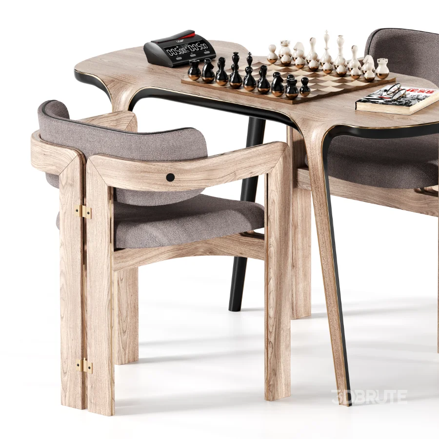 Chess Table and Chairs Image 4