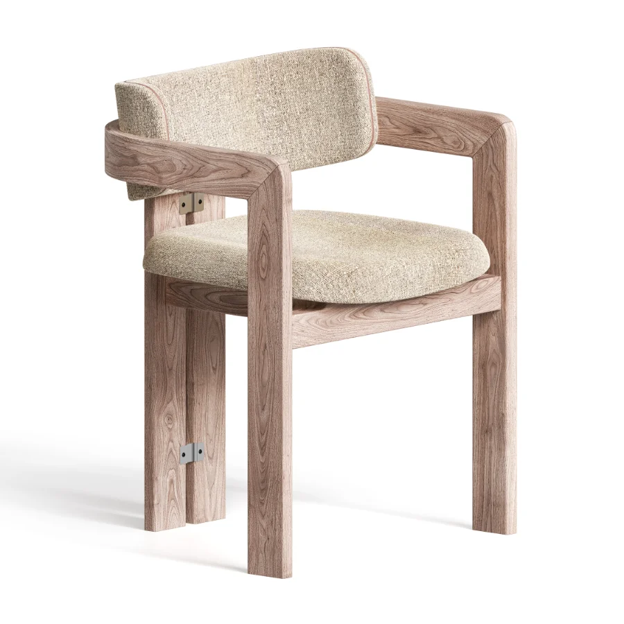 CHAIR With Solid Curved Wooden Structure Image 3