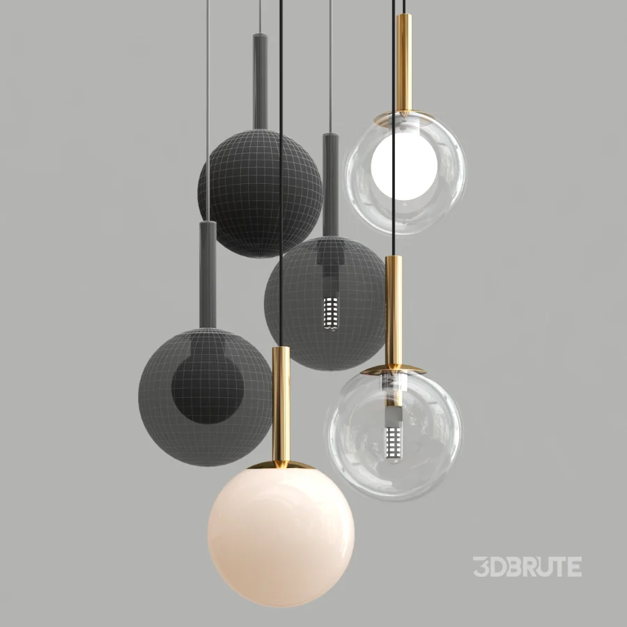 Glass ball pendant lamp Image 4