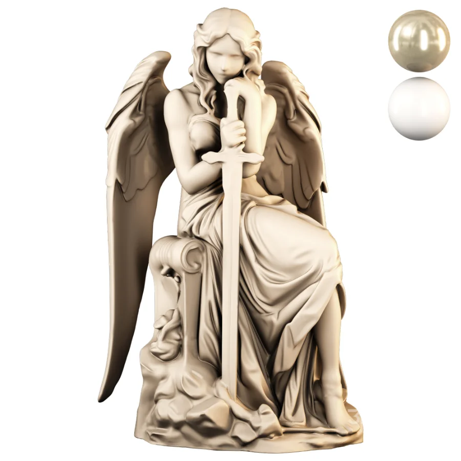 Angel Statue Stone Set Image 3