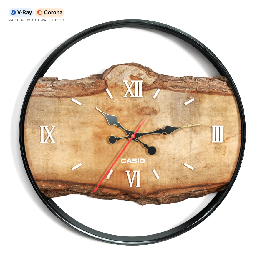 NATURAL WOOD WALL CLOCK Image 1