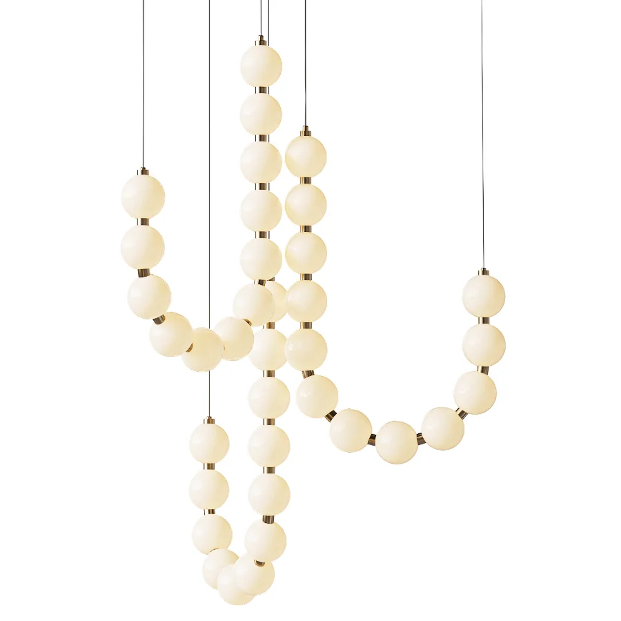 Womo Pearl Brass Globe Chandelier Image 2