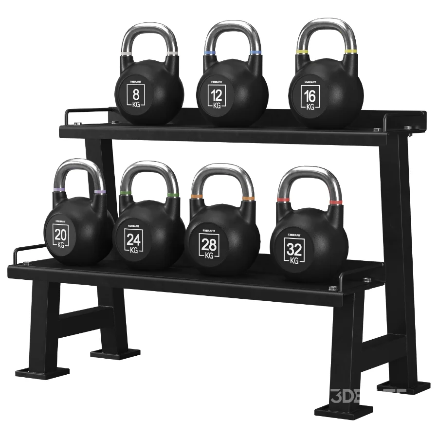 Mirafit_Urethane_Competition_Kettlebells_With_Rack Image 5