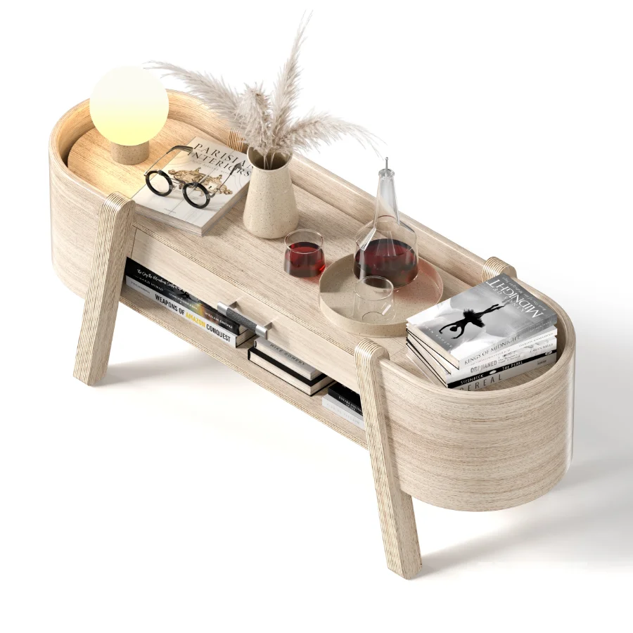 Decorative Set With Wooden Side Table Image 3