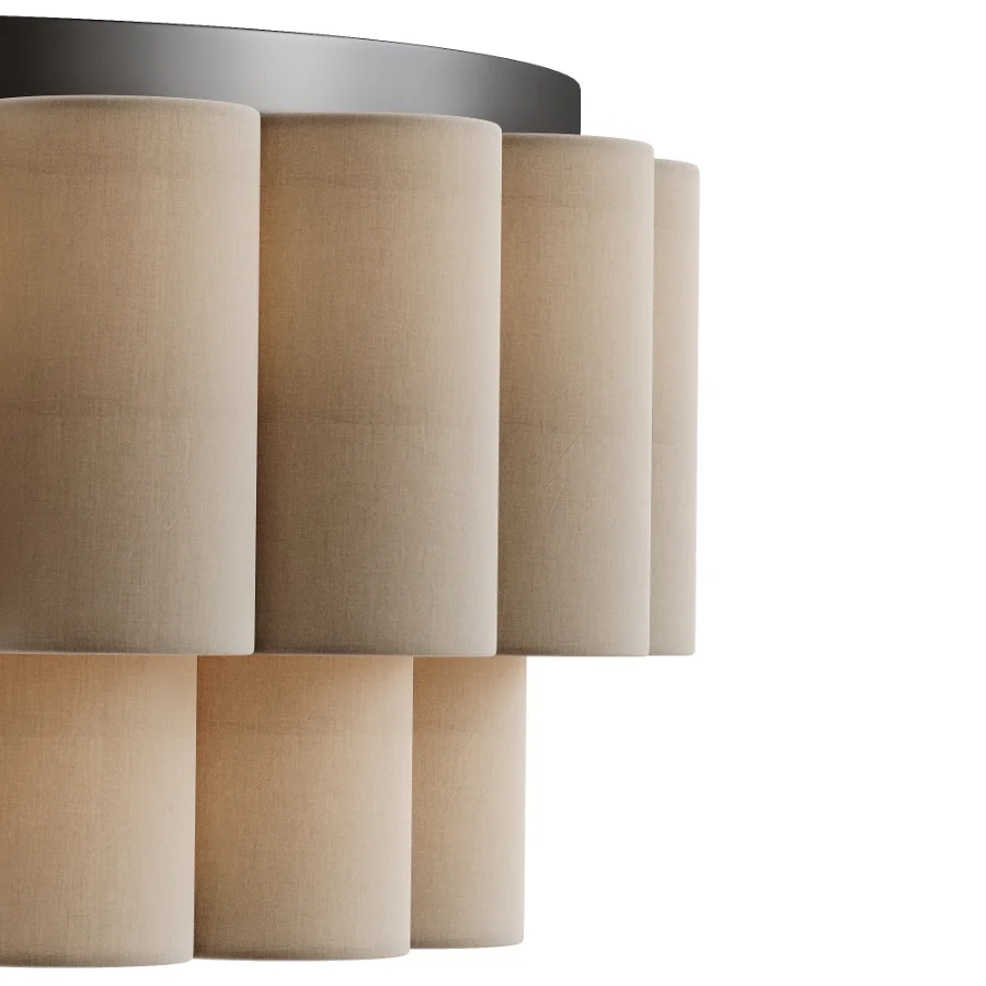 Folia scalloped natural linen flush pendant Image 6