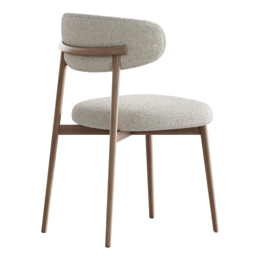 Modern Faux Leather Backrest Dining Chair with Oak Wood Legs Image 6