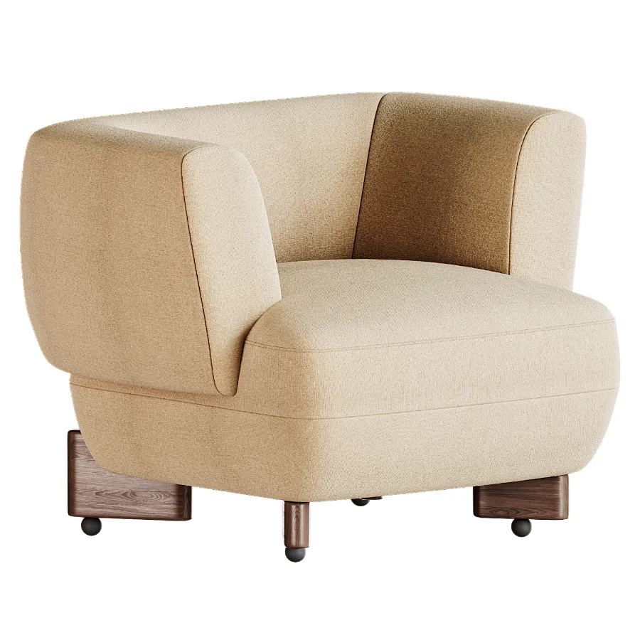 Antonella Stone Cream Woven Fabric Occasional Chair Image 5