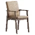 Modern Arm Chair with Upholstered Seat and Wood Arms - Thumbnail 5