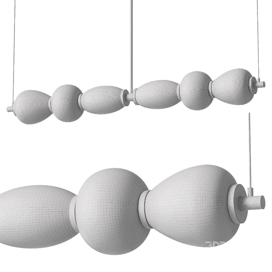 Alabaster Pebble Linear Chandelier Image 7