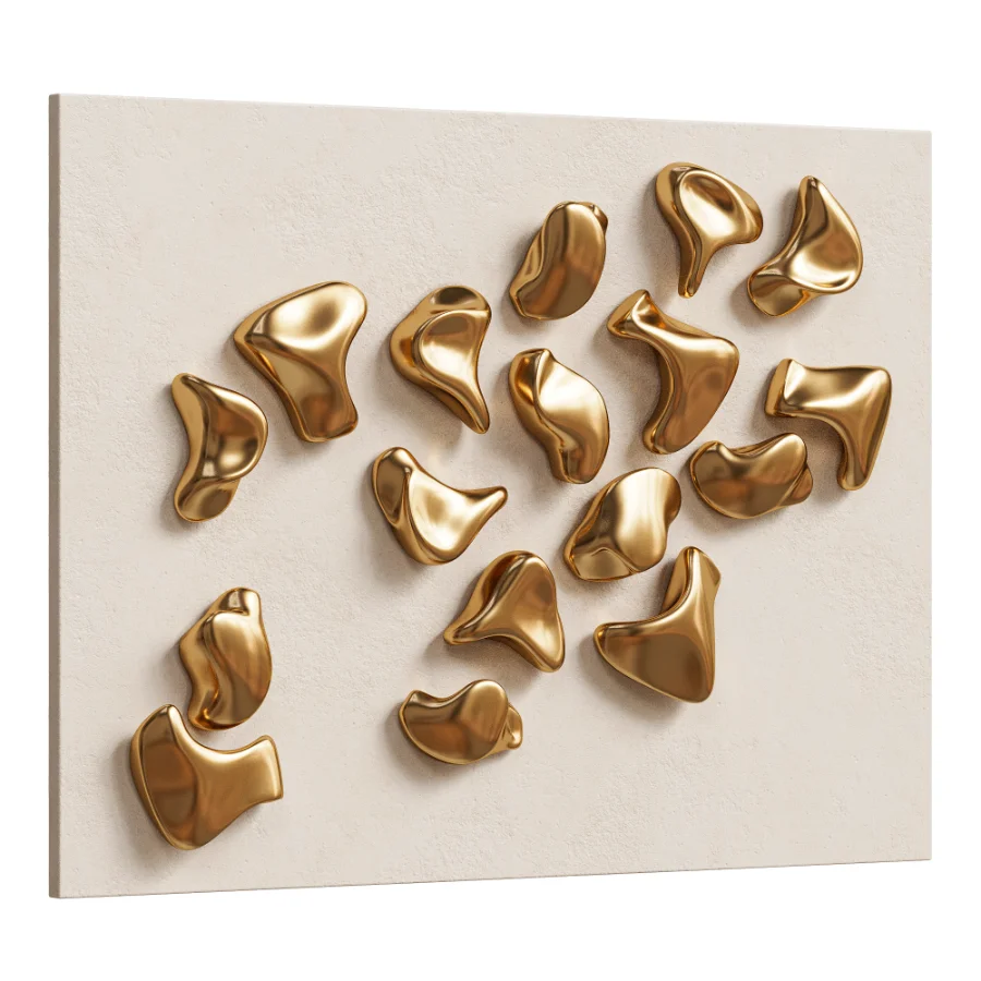 Gold Organic Wall Decor 04 Image 1