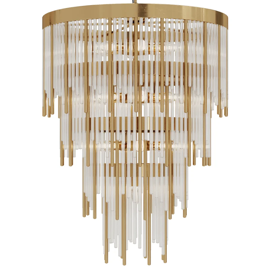 Glam Antique Bronze Waterfall Chandelier Image 4
