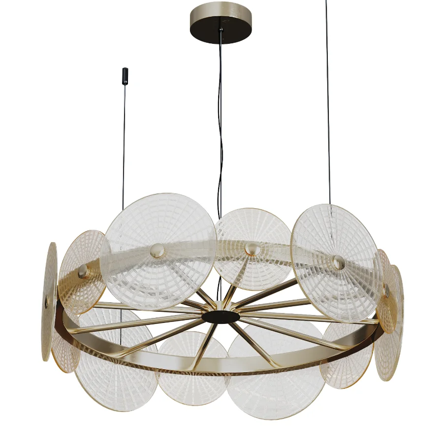 Dandelion gold and clear chandelier 01 Image 1