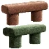 Plum Boucle Green Bench - Thumbnail 6