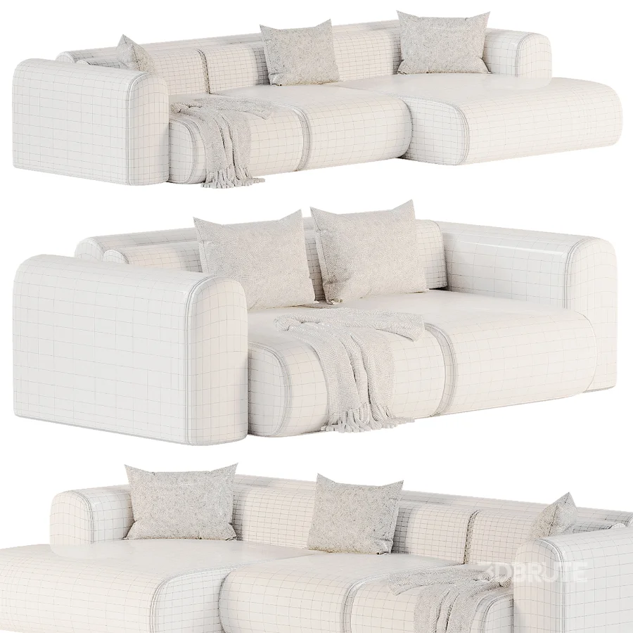 Modular sofa Mail3 Bucle Silver Image 5