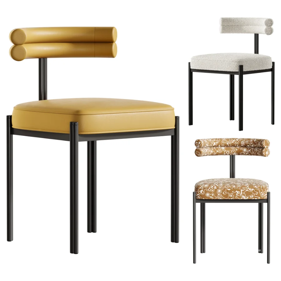 Industrial Velvet Dining Room Chair Image 1
