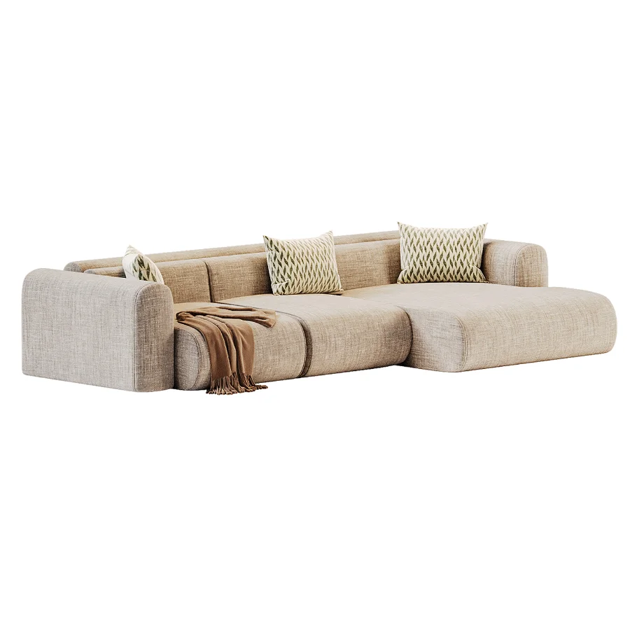 Modular sofa Mail3 Bucle Silver Image 1