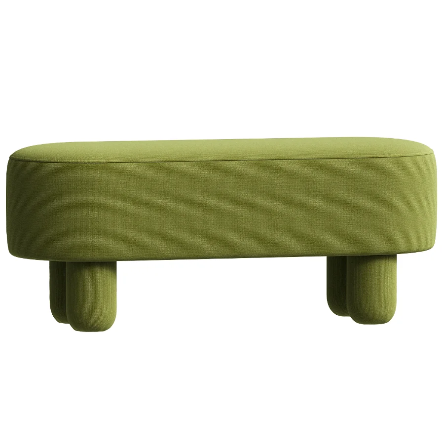 Bellamy Olive Velvet Bench Image 1