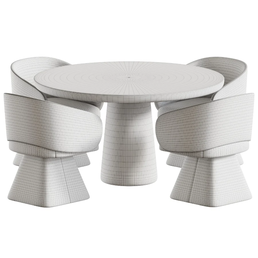 Milan swivel chair and Makoto dining table Image 5