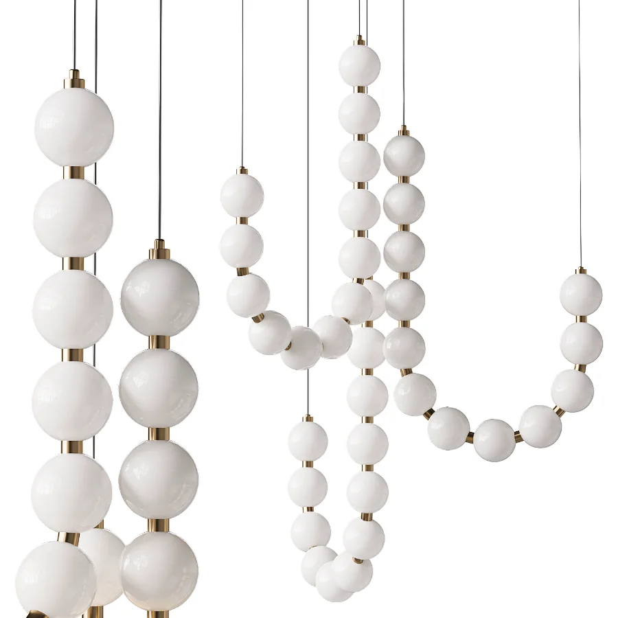Womo Pearl Brass Globe Chandelier Image 5