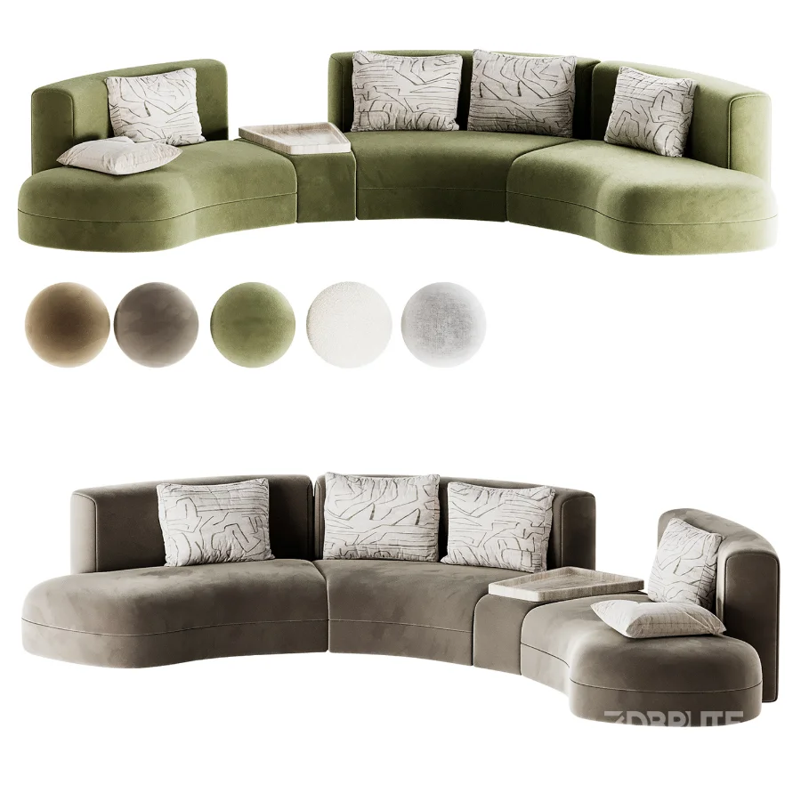 Modular curved sectional Sofa Image 3