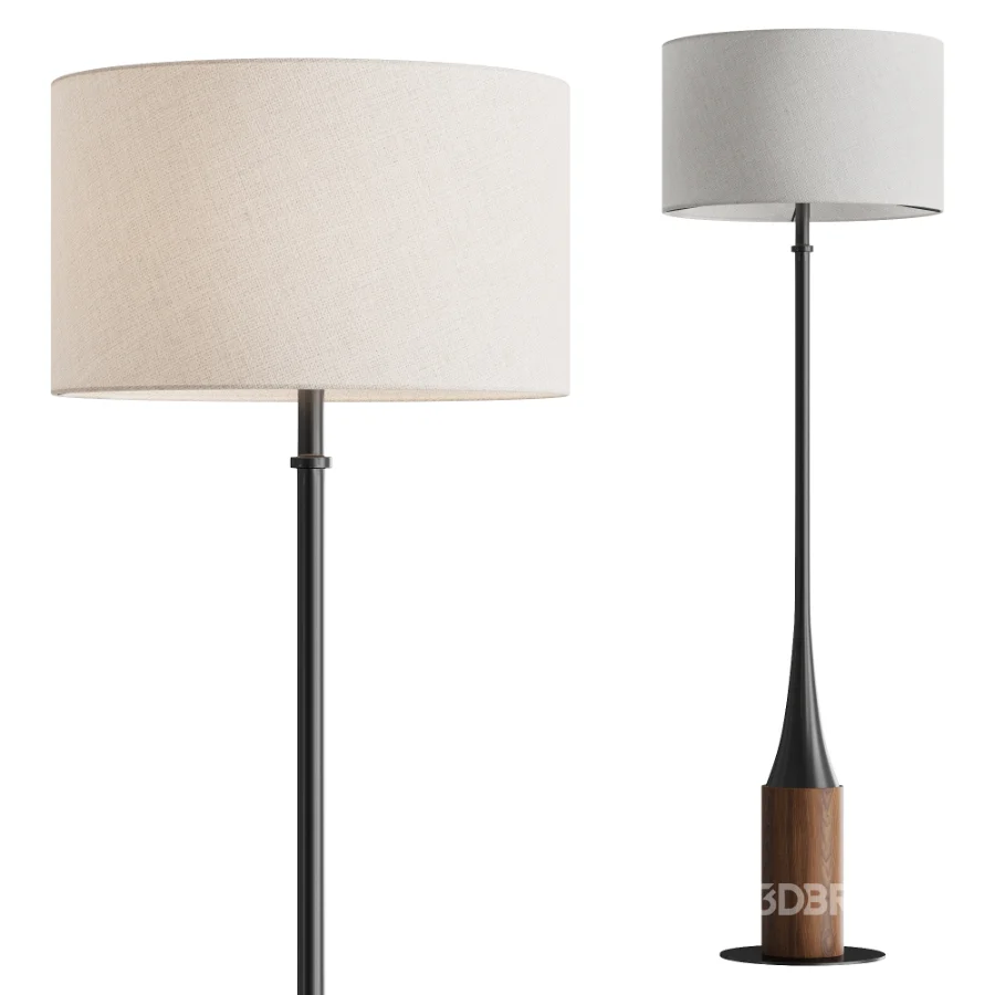 Charcoal Grey Metal Floor Lamp Image 1