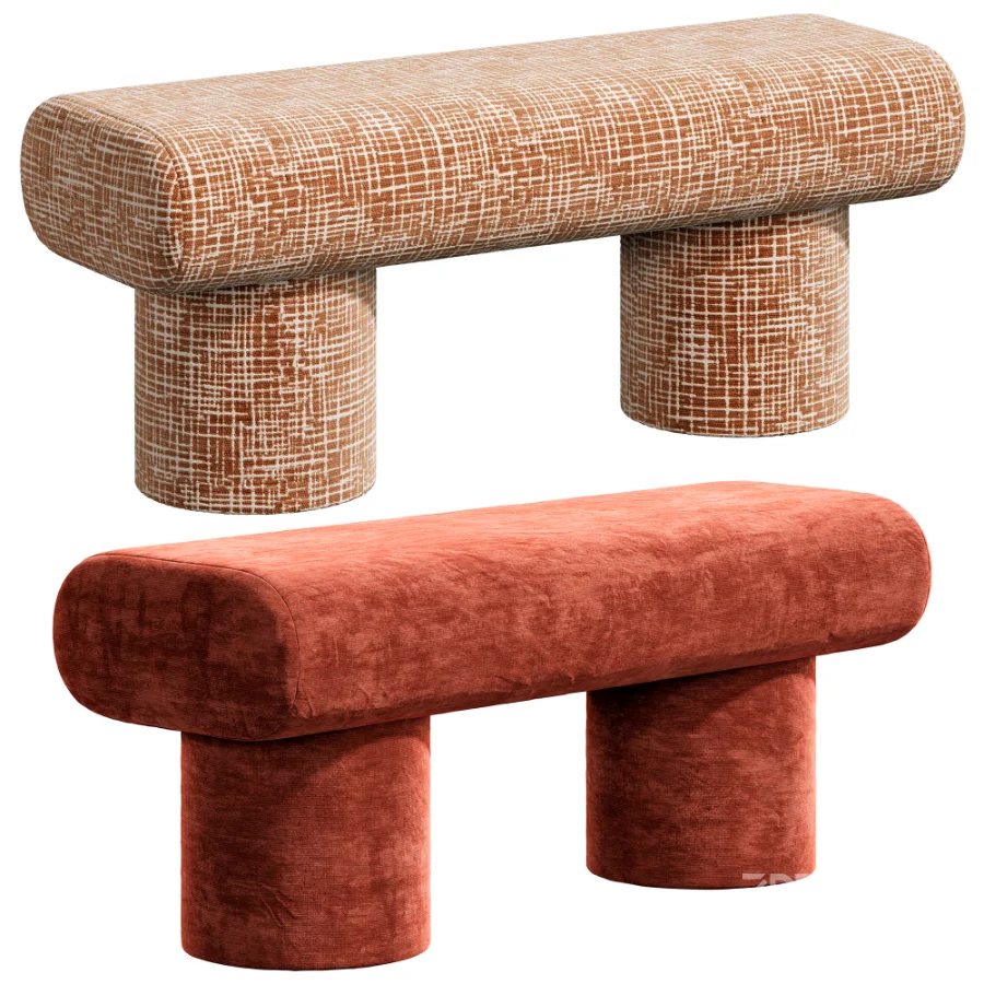 Plum Boucle Green Bench Image 4