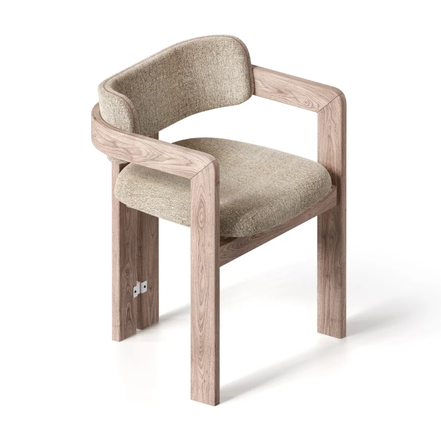 CHAIR With Solid Curved Wooden Structure Image 5
