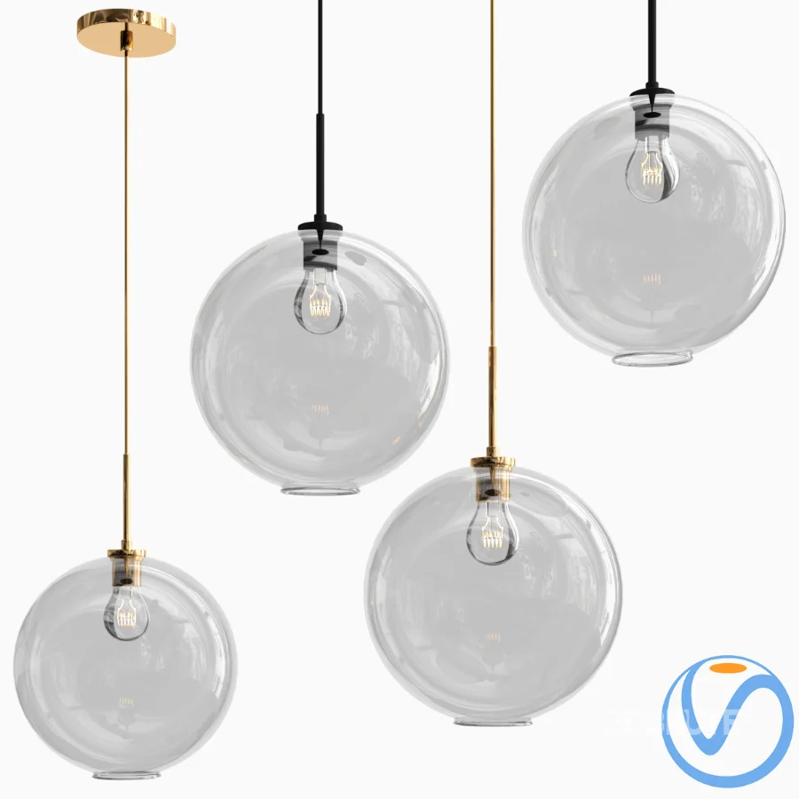 Sculptural Glass Globe Pendant Image 1