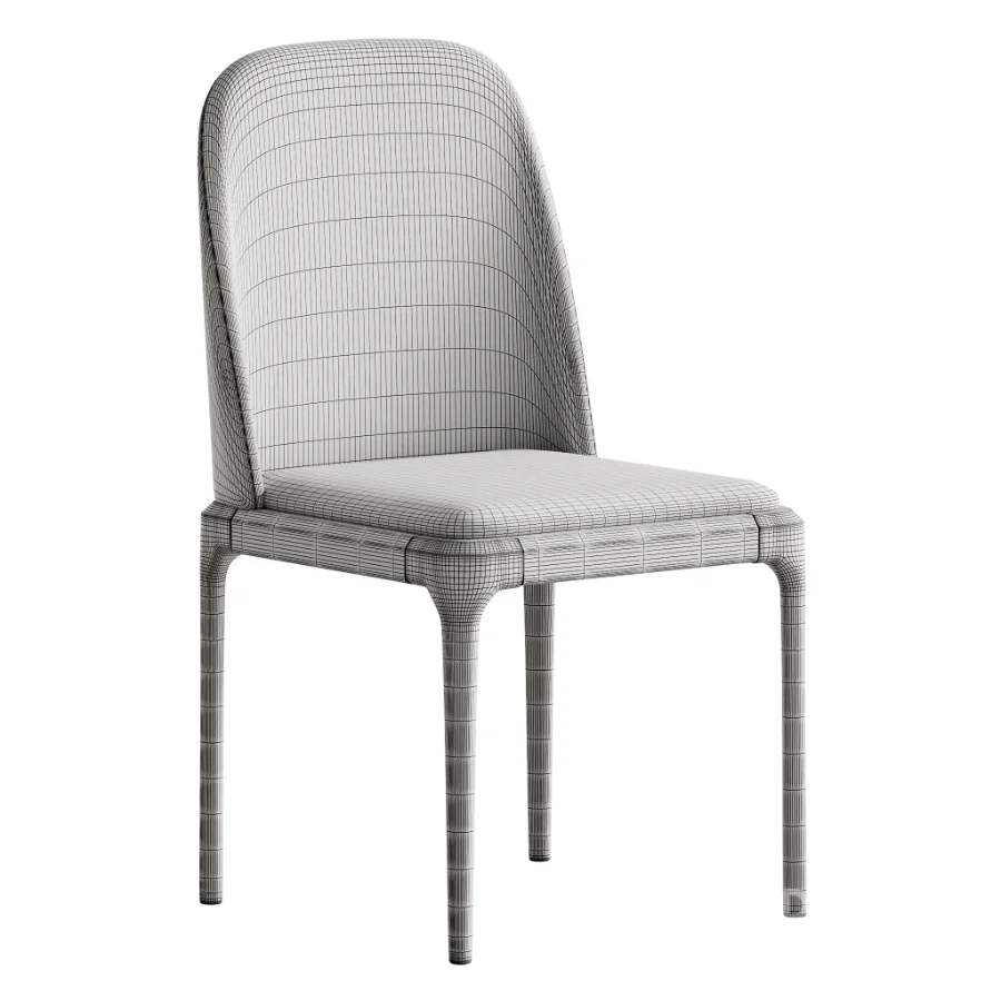 Leather Scandinavian Restaurant Side Chair Image 7