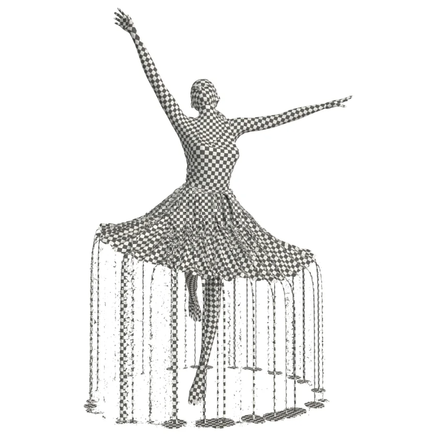 Golden Bronze Ballerina Water Fountain Image 8