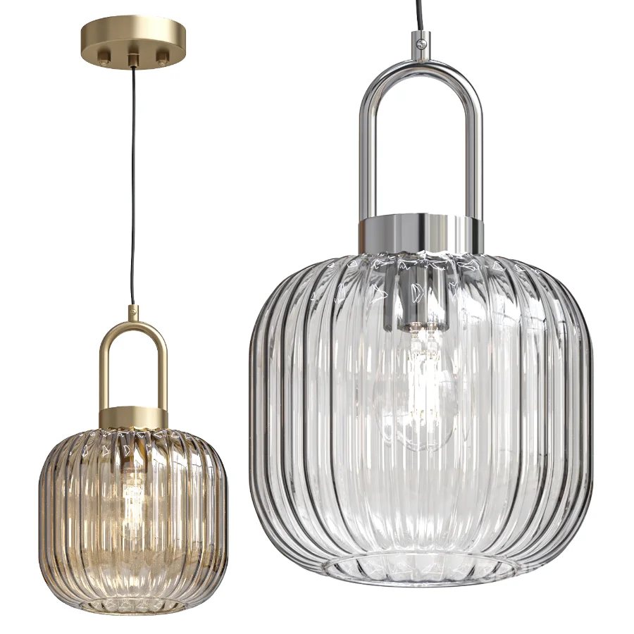 Modern Ribbed Glass Pendant Lights Image 4