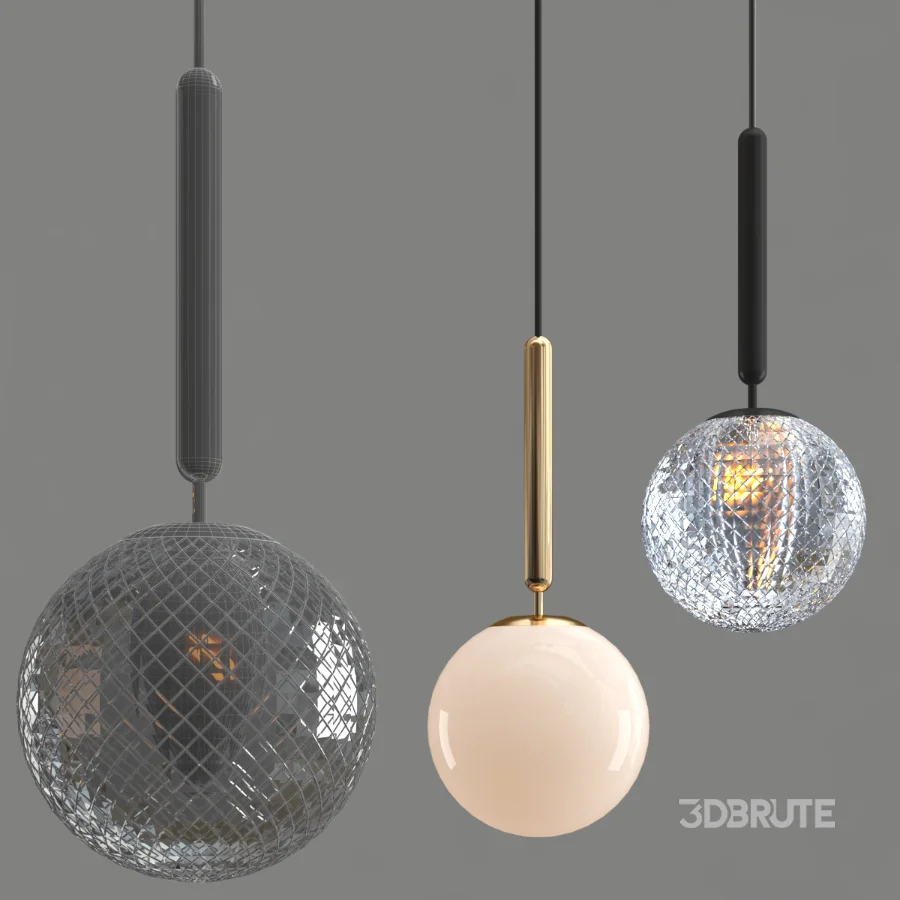 Glass ball pendant lamp Image 5