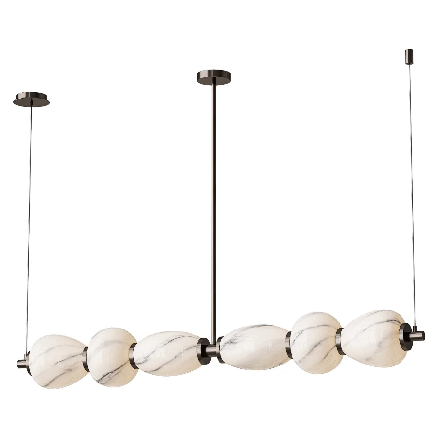 Alabaster Pebble Linear Chandelier Image 2