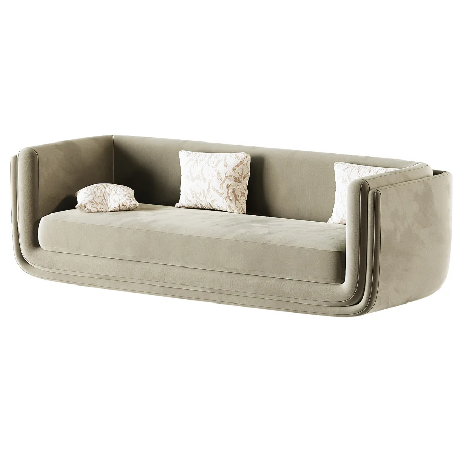 Clementine Dove Grey Woven 3 Seater Fabric Sofa Image 4