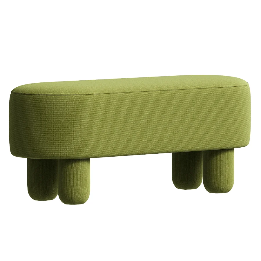 Bellamy Olive Velvet Bench Image 4