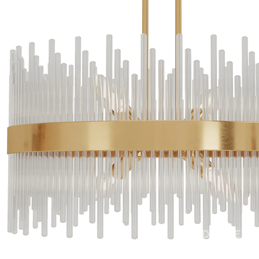 Sabina Satin Brass Round Chandelier Image 4