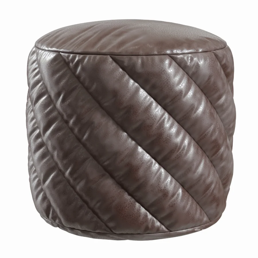 Leather Pouf Image 1