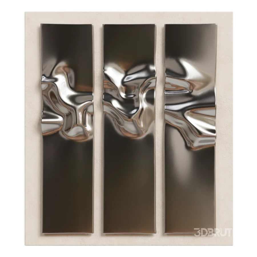 Modern Abstract Liquid Metal Wall Art 39 Image 2