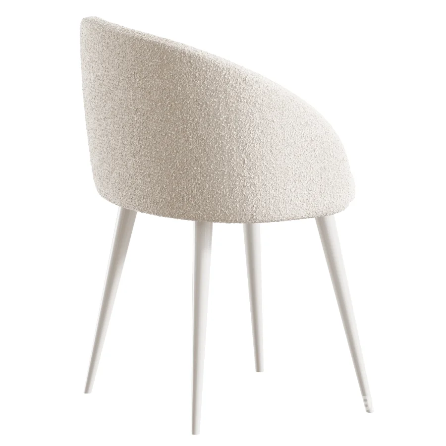 Boucle chair white prostohome Image 3