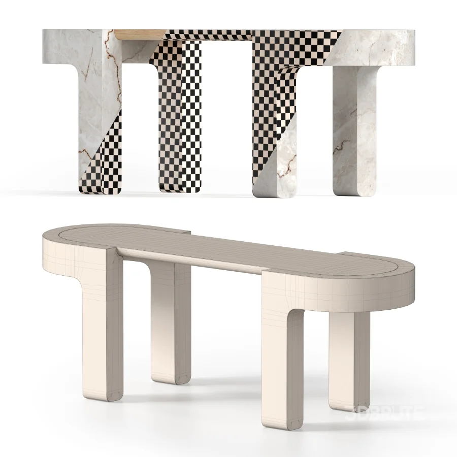 WOOD AND STONE TABLE Image 5