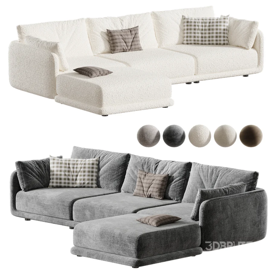 Naples Modular Upholstered Chaise L-Sectional Image 5