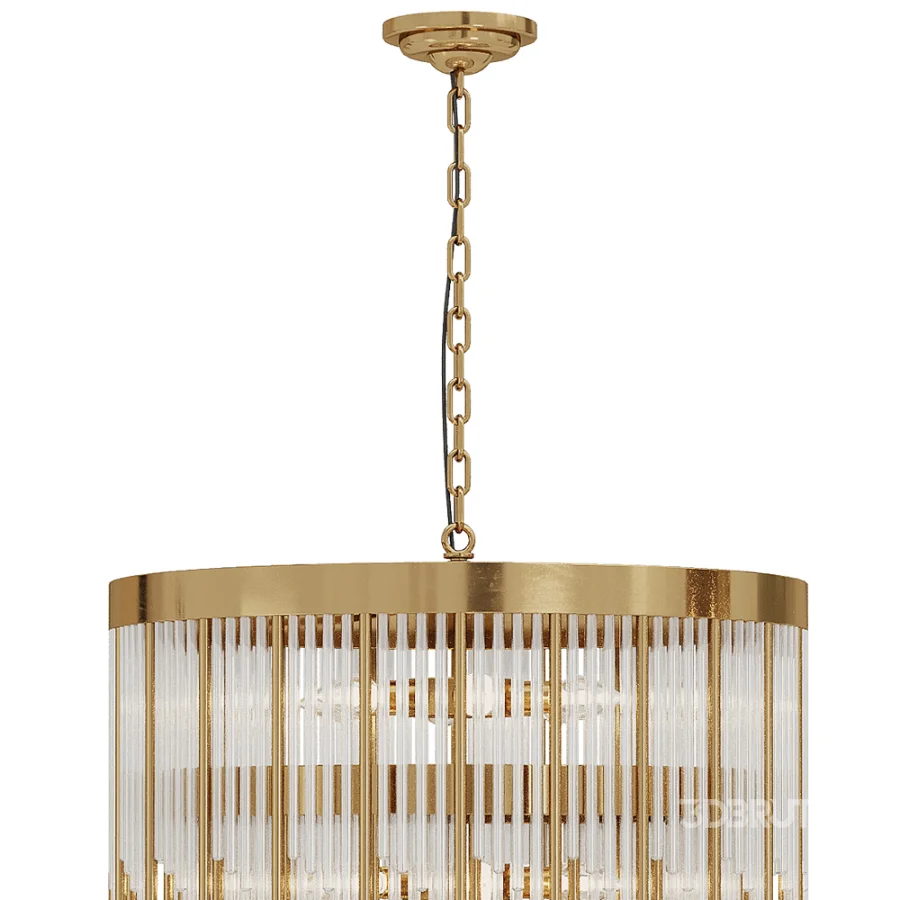 Glam Antique Bronze Waterfall Chandelier Image 2