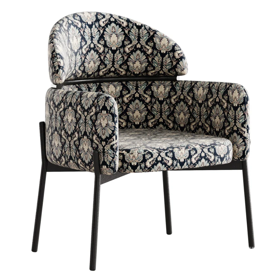 Simple Padded Arm Chair with Arms Image 2