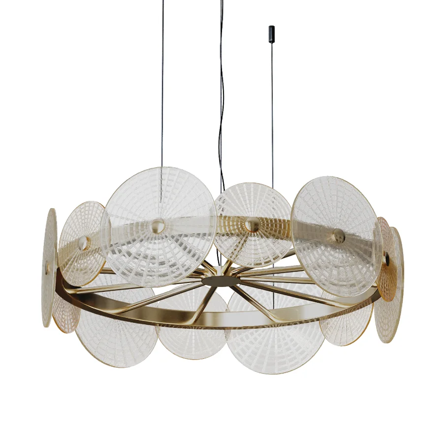 Dandelion gold and clear chandelier 01 Image 2