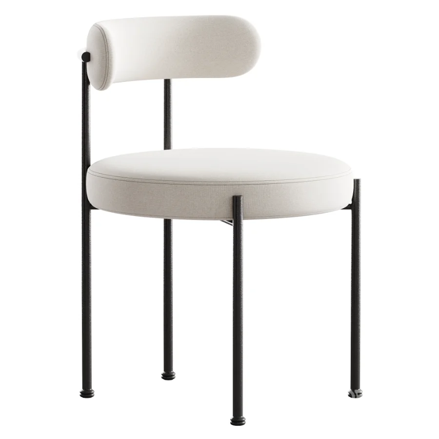 Modern Style Upholstered Side Chair Open Back Dining Chair Image 2