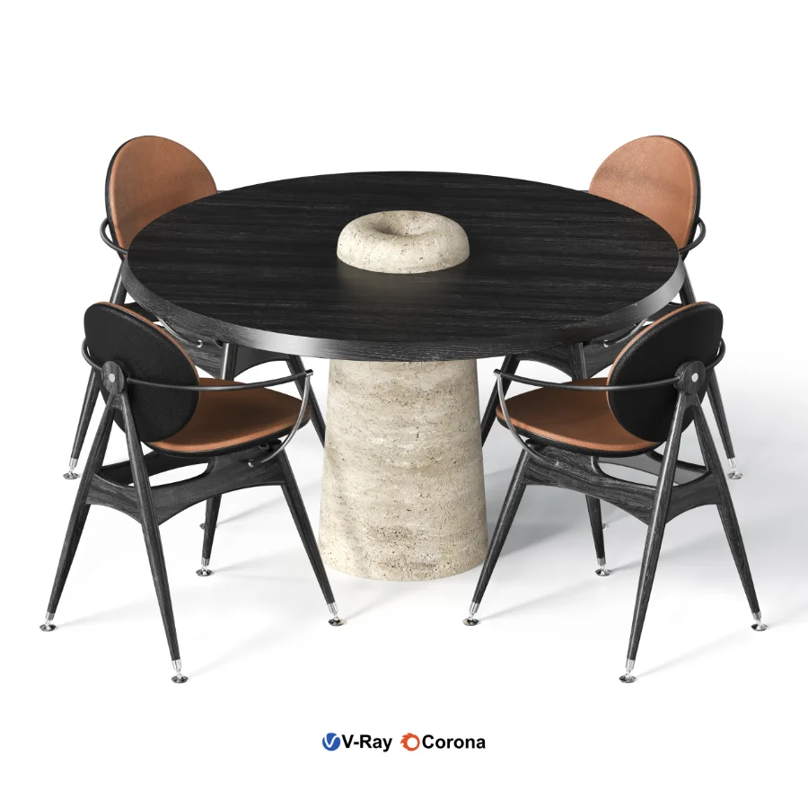 DINING TABLE WITH 4 CHAIRS Image 1