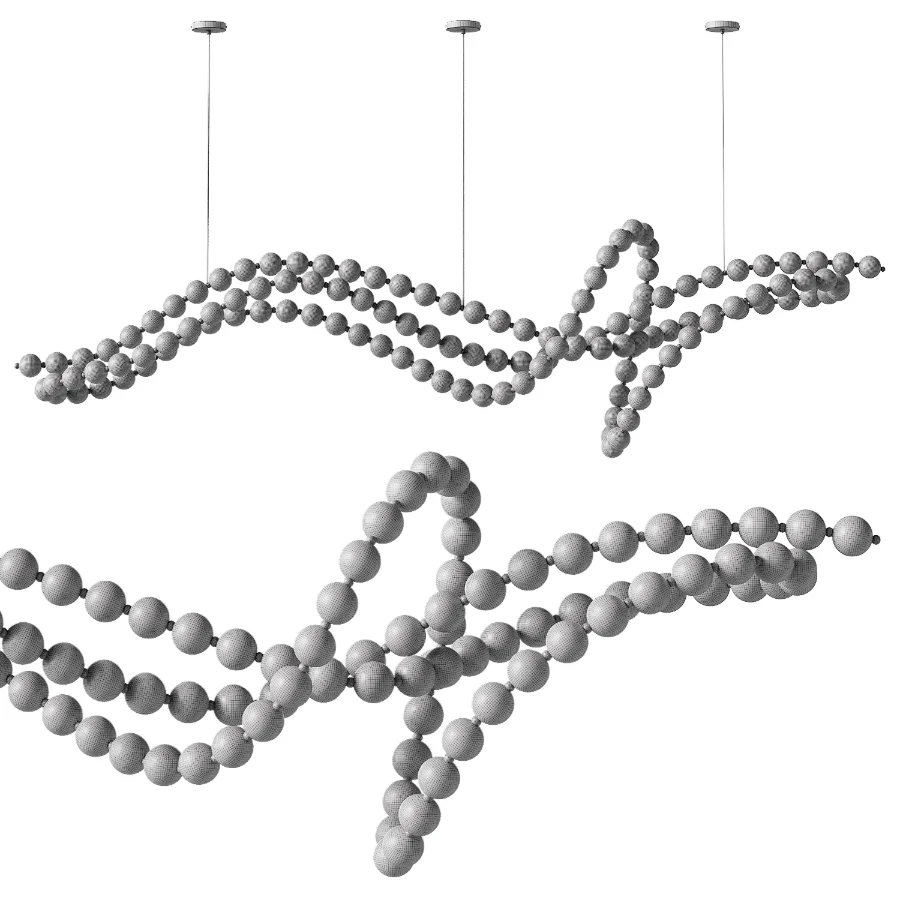 Glass Pearl Necklace Chandelier Image 5